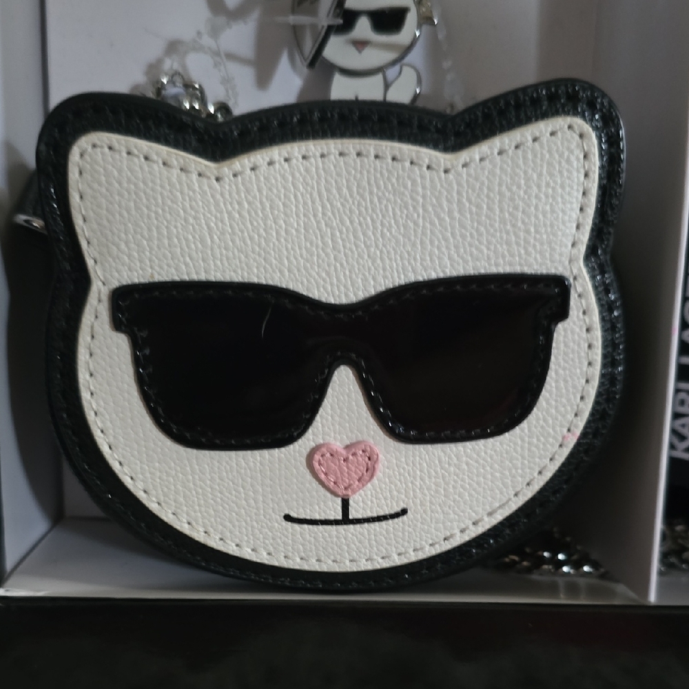 Karl Lagerfeld Black Camera Bag & Cat Keychain Set - Black & White Gift Set ❤️ - Picture 6 of 14